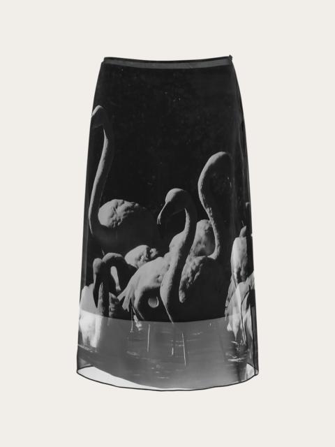 FERRAGAMO Georgette skirt with Trinidad print