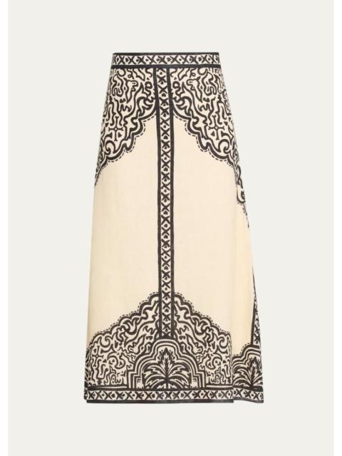 Johanna Ortiz Retro Drape Crepe Halter Ankle Dress
