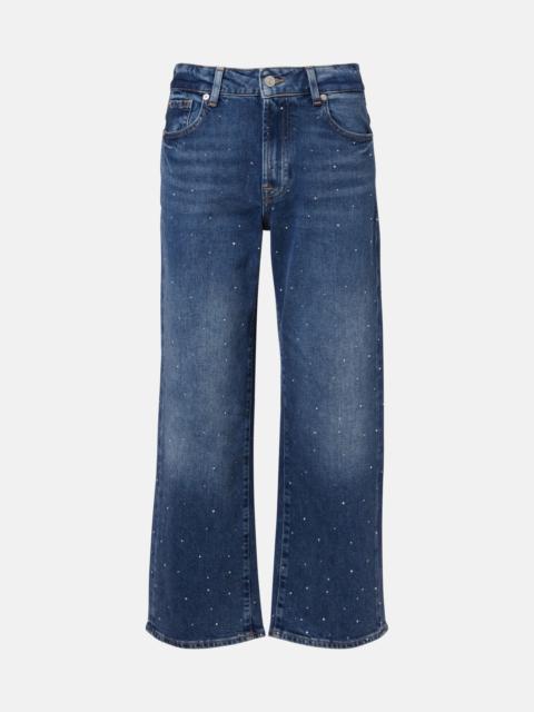 7 For All Mankind Stovepipe embellished straight jeans