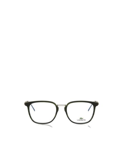 LACOSTE striped rectangle-frame glasses