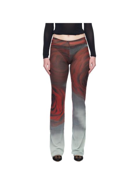 Jean Paul Gaultier Red 'The Blurry Roses' Lounge Pants