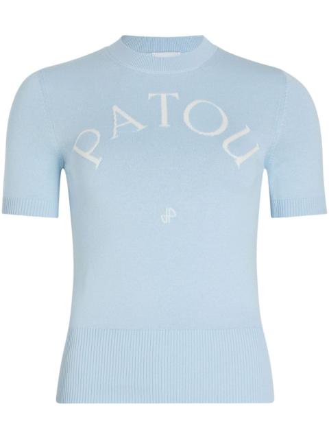 PATOU logo-jacquard knitted T-shirt
