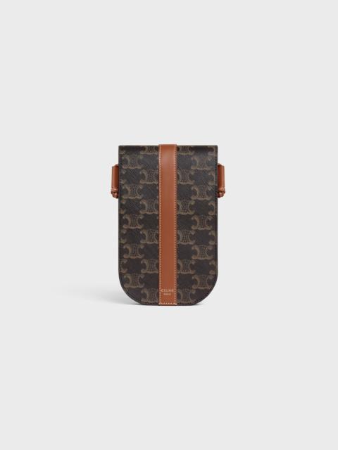 Phone Pouch in Triomphe Canvas and Calfskin