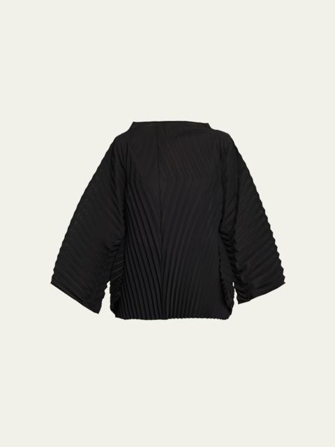 ISSEY MIYAKE Wave Pleats Oversized Top