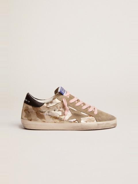 Camouflage Super-Star sneakers with suede star and black heel tab
