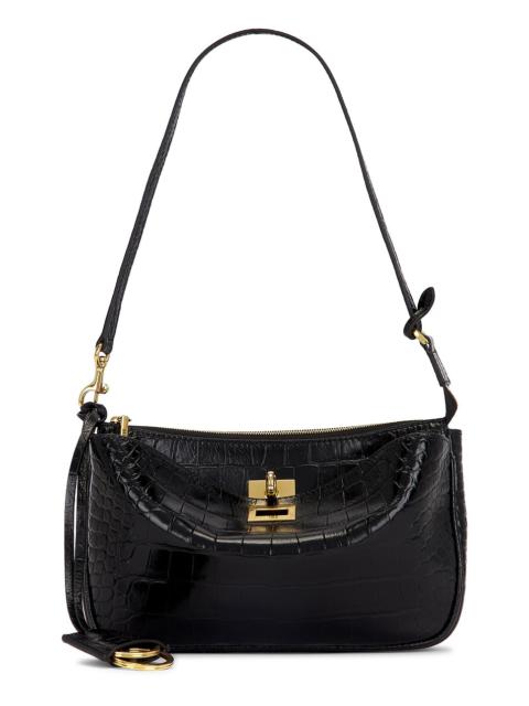 BALENCIAGA Rodeo Sling Embossed Croc Pochette Bag