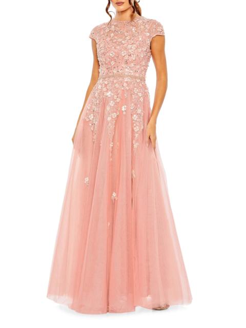 MAC DUGGAL Women's Embellished Tulle A-line Gown - Rose