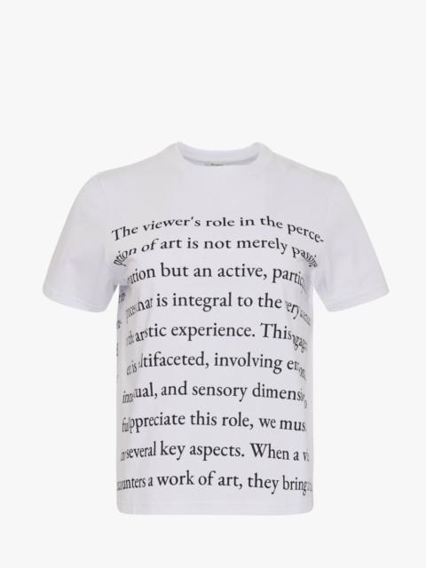 JW Anderson TEXT PRINTED T-SHIRT