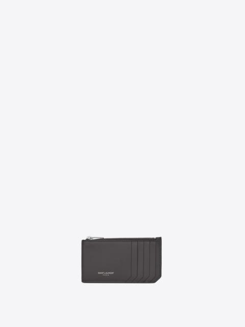 SAINT LAURENT fragments zipped card case in matte leather