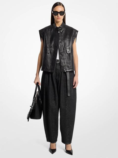 MICHAEL KORS COLLECTION Oversized Washed Leather Vest