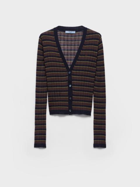 Prada Striped cashmere and silk cardigan
