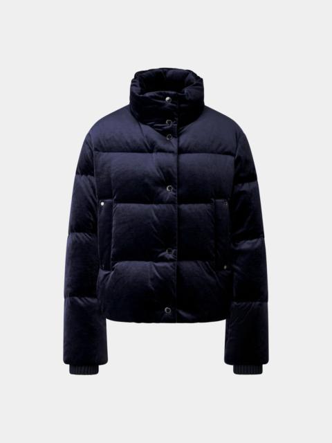 BOGNER Oliva Velvet Down Jacket in Navy