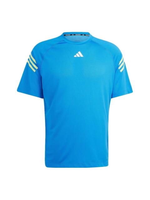 adidas Train Icons 3-Stripes Training T-Shirts 'Blue' IJ8120