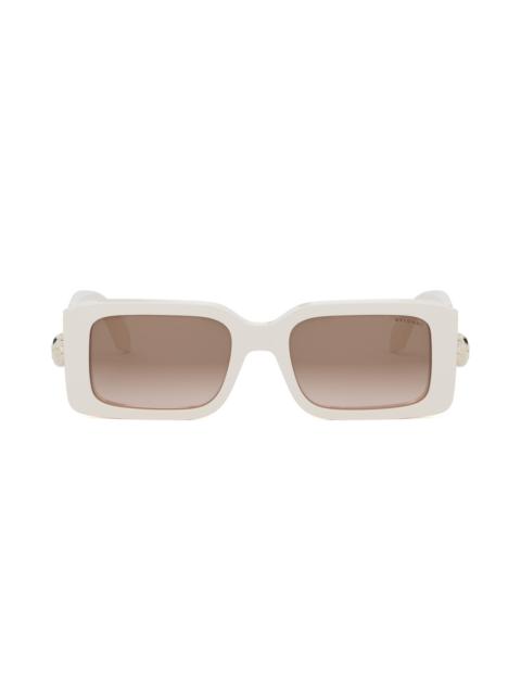 BVLGARI Women's Serpenti Forever 53MM Rectangular Sunglasses - Ivory Gold Brown