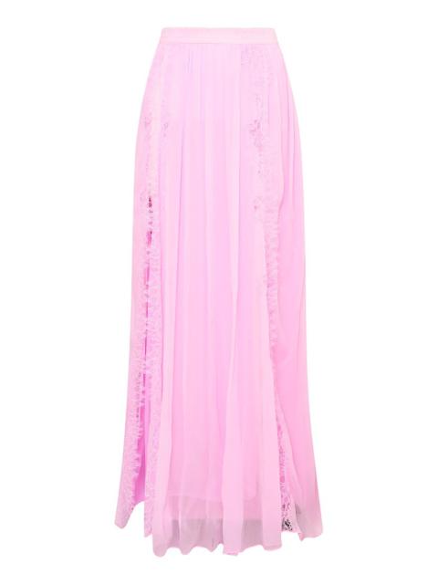 LoveShackFancy Isabelline Chiffon Slit Skirt pink