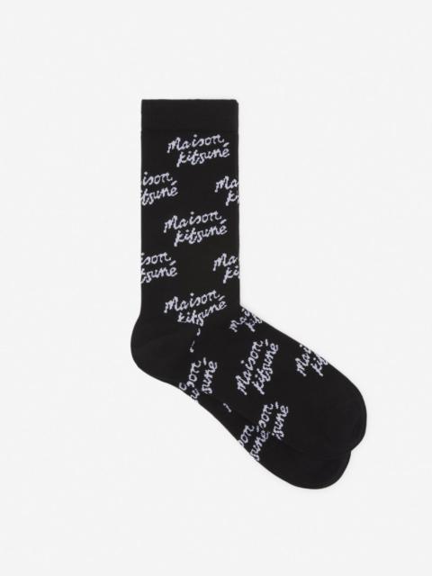 Maison Kitsuné MAISON KITSUNE HANDWRITING ALL OVER SOCKS