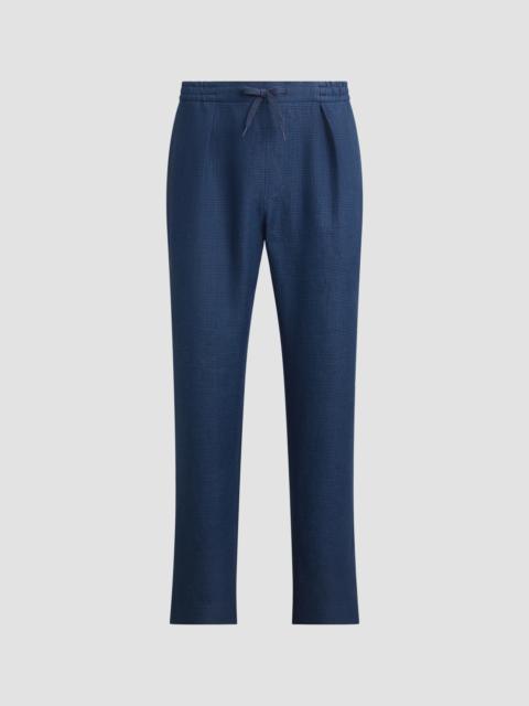 Ralph Lauren Men's Linen Glen Checked Trousers - Racing Navy