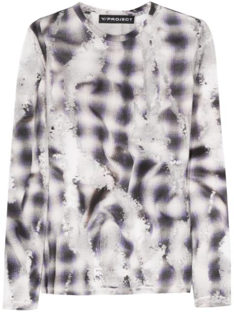 Y/Project check-pattern long-sleeve T-shirt
