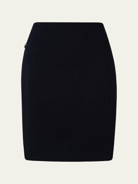 AKRIS Short Stretch-Jersey Skirt, Black