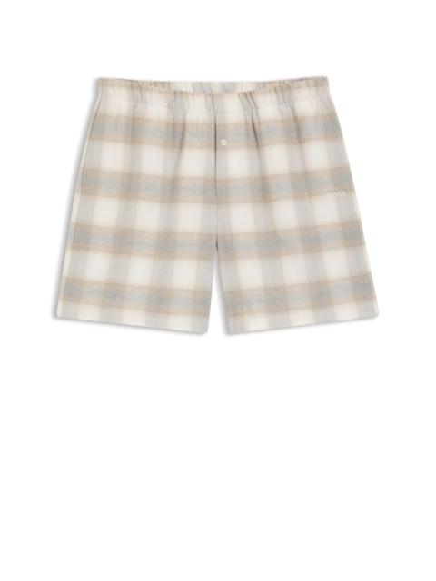 BOSS VICHY-CHECK PYJAMA SHORTS IN COTTON FLANNEL