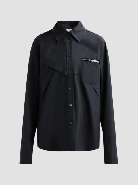 3.1 Phillip Lim Women's Embellished Cotton Poplin Shirt - Black