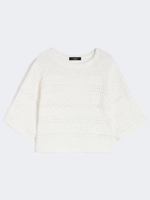 WEEKEND Max Mara Crochet cotton sweater - IVORY