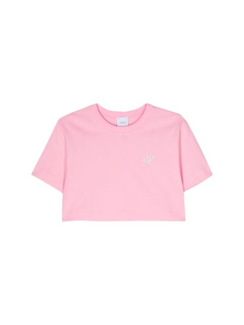 PATOU logo-embellished cotton cropped T-shirt