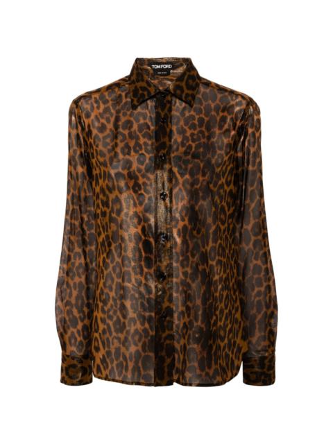 TOM FORD leopard-print silk shirt