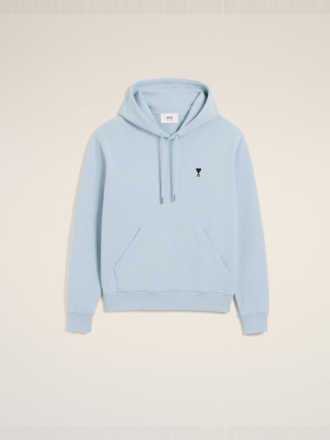 AMI Paris BLUE COTTON CONTRASTED AMI DE COEUR HOODIE