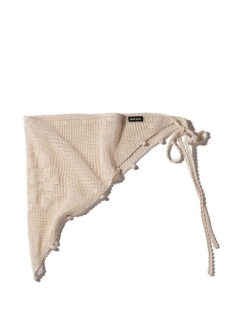 Miu Miu crochet-knit floral-lace pareo