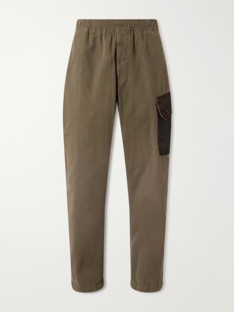 Stone Island Wide-Leg Garment-Dyed Organic Panama Cotton Trousers