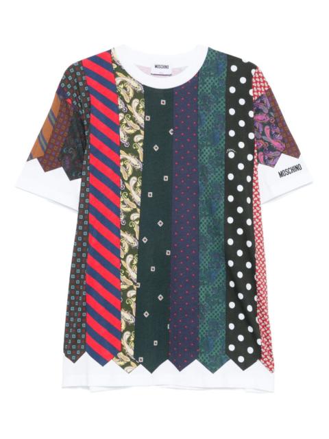 Moschino tie-print patchwork T-shirt