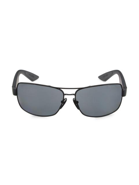 Prada 65MM Rectangular Sunglasses