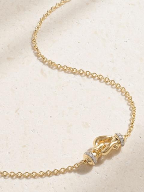 DAVID YURMAN Cable Collectibles® Petite Buckle 18-karat gold diamond necklace Gold