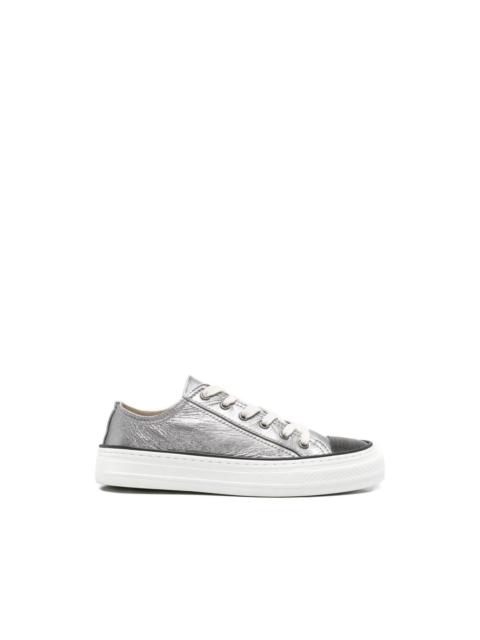 Brunello Cucinelli metallic lace-up sneakers
