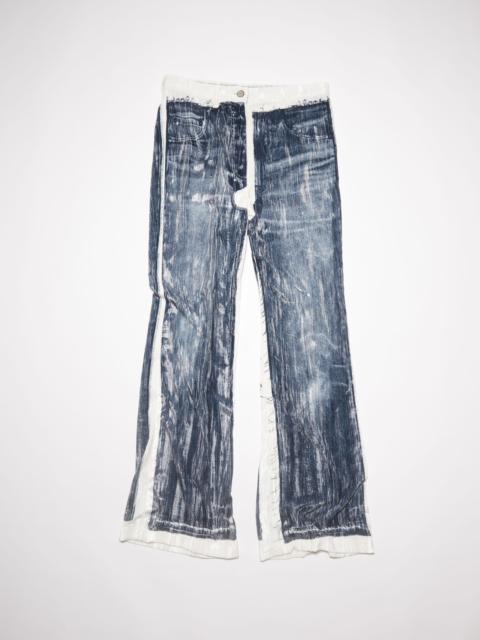 Acne Studios Flared denim print trousers - Blue