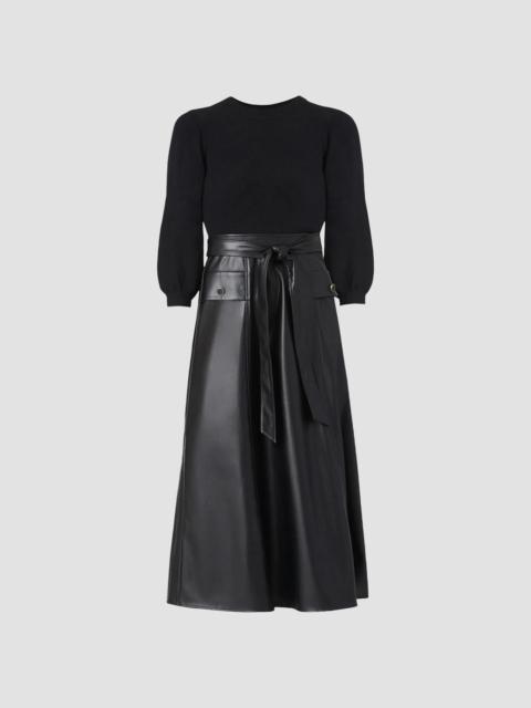 Shoshanna Women's Aspen Mix Media Midi Dress - Jet