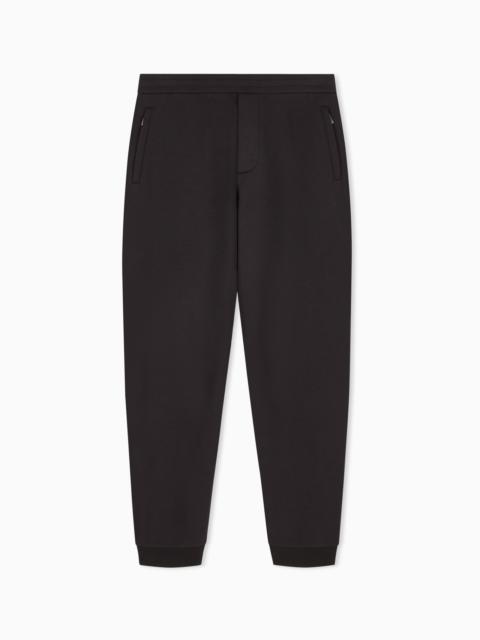 EMPORIO ARMANI MODAL FLEECE JOGGER TROUSERS WITH RIBBED CUFFS