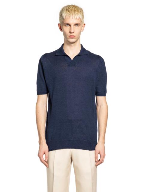 LARDINI Cotton Linen Knit Polo