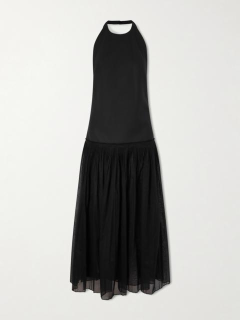 RÓHE Pleated Halter Maxi Dress