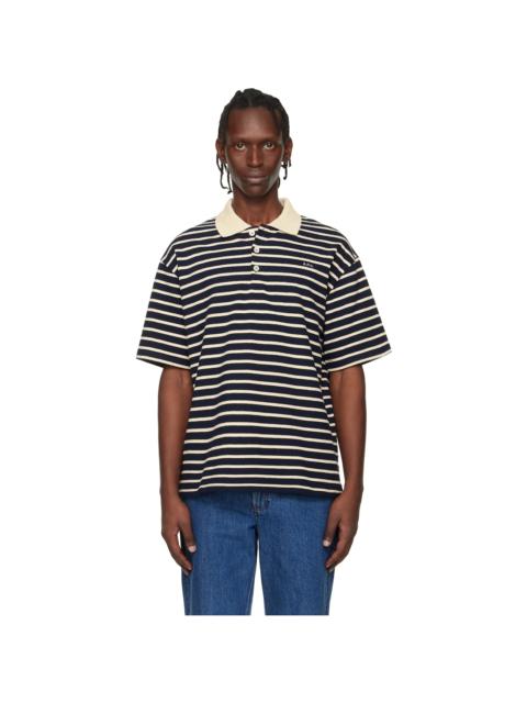 A.P.C. Navy Striped Polo