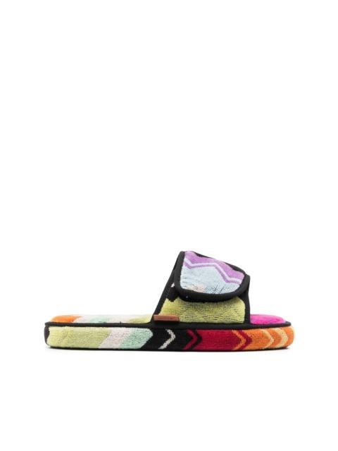 Missoni striped touch-strap slippers