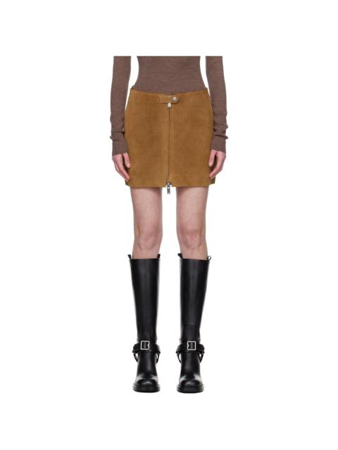 Holzweiler Tan Cia Suede Leather Miniskirt