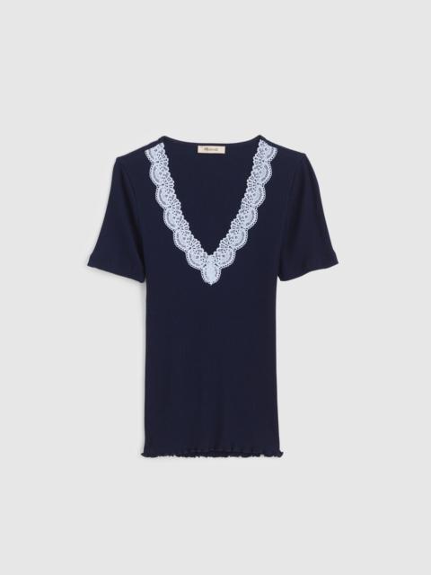 Madewell Lace-Trim V-Neck Top