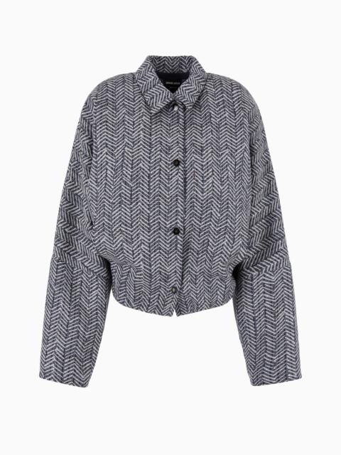 GIORGIO ARMANI Virgin wool gabardine chevron blouson
