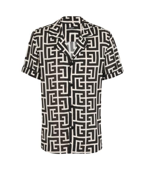 Balmain Monogram 인쇄 셔츠