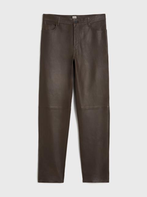 TOTEME Five-pocket leather trousers bark