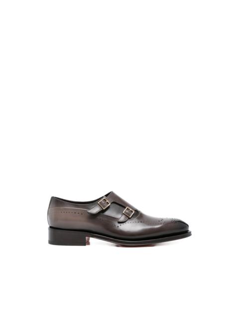 Santoni double-buckle monk shoes