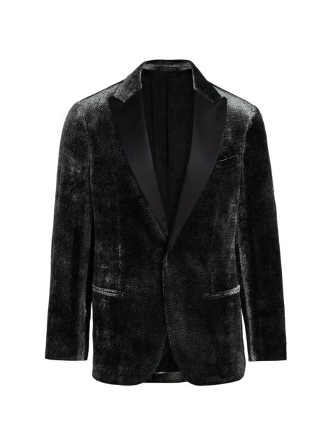 GIORGIO ARMANI Men's Textured Velvet Dinner Jacket - Black Beauty