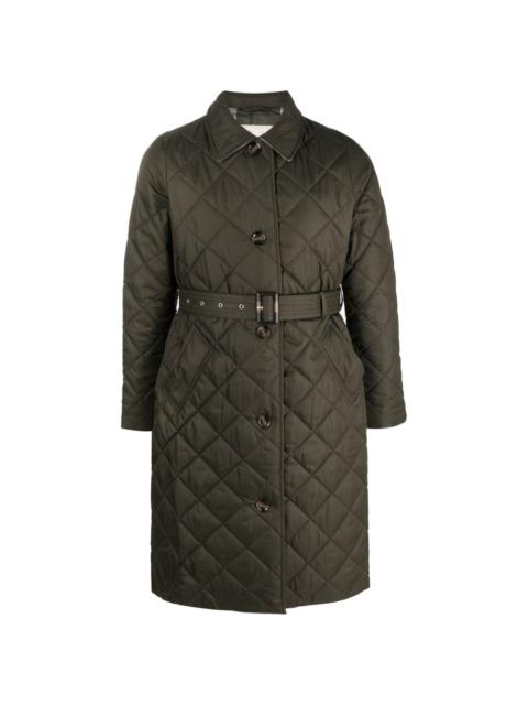 Barbour diamond-quilted single-breasted coat
